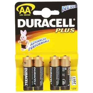 Baterija alkalna 1,5V AA Basic pk4 Duracell LR6 blister