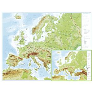 Karta Europe 56x49cm plastificirana obostrana Trsat