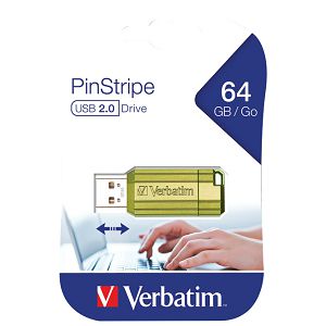 Memorija USB 64GB 2.0 PinStripe Verbatim 49964 zelena blister