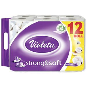 Papir toalet-rola troslojni pk12 Strong&Soft Violeta