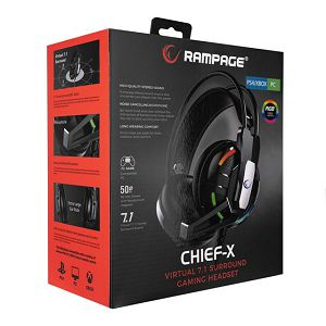 IZLOŽBENI PRIMJERAK - Slušalice RAMPAGE RM-K22 Chief-X, mikrofon, 7.1 Surround sound, RGB, PC/PS4/PS5/Xbox, crne