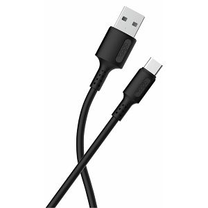 Kabel ADDA USB-200-BK, Fusion Charge+Data, USB-A na Type-C, 3.1A, Premium TPE, 1.2m, crni