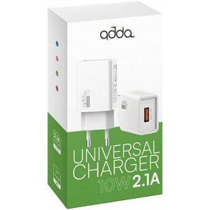 Zidni punjač ADDA CH-001-WH, Fusion Universal Charger, USB-A, 10W, 2.1A, bijeli