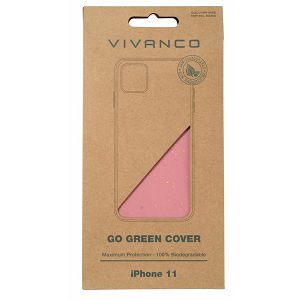 EKO maska VIVANCO 62265 Go Green cover, iPhone 11, roza