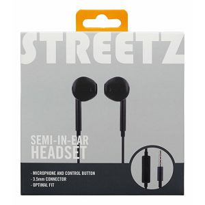 Slušalice STREETZ HL-W106, s mikrofonom, crne