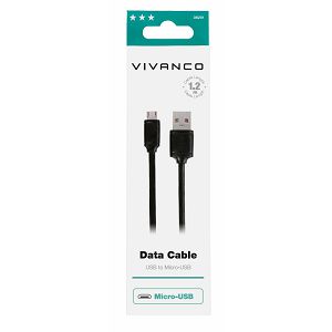 Kabel VIVANCO 36251, Micro-USB, 1.2m, crni