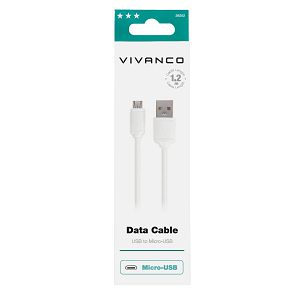 Kabel VIVANCO 36252, Micro-USB, 1.2m, bijeli