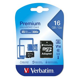 Memorijska kartica Verbatim #44082 micro SDHC 16GB class10 + 1 Adapter