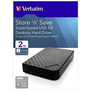 Externi hard disk Verbatim #47683 Store'n'Save 3.5" 2TB USB 3.0 Gen2 black