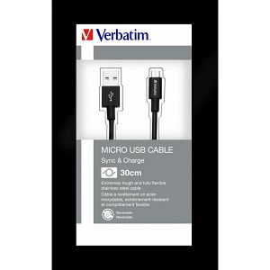 Kabel Verbatim mikro USB - USB-A, 30cm, #48866