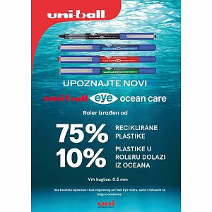 Roler Uni ub-150ROP (0.5) eye crni Ocean Care reciklirani