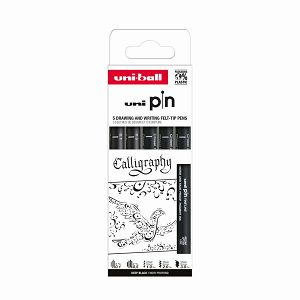 Marker Uni pin set 0,1mm/0,5mm/CS1/CS2/CS3 crni Calligraphy 5/1