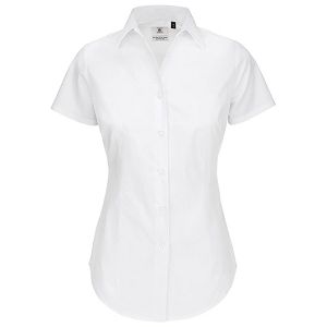 Košulja ženska kratki rukavi B&C Black Tie 135g bijela S!!