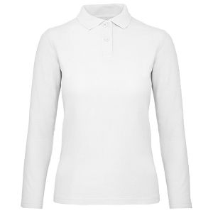 Majica dugi rukavi polo B&C ID.001 LSL/women 180g bijela M 