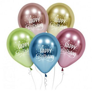 Baloni Godan 5/1 Happy Birthday,fi30cm,platinum 155594