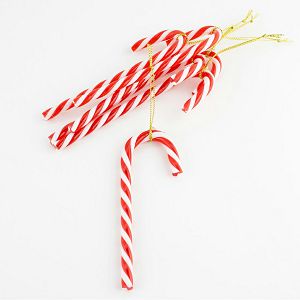 Božićni ukras za bor Holip plastični, crveno-bijeli 12.5cm 6/1 655915