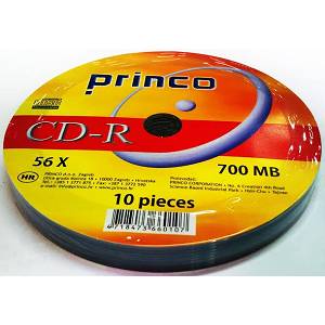 CD-R 700MB/80min Princo 56X Spindle 10/1