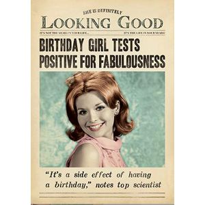 ČESTITKA SOHO Fleet Street "Birthday girls tests positive for fabulousness"