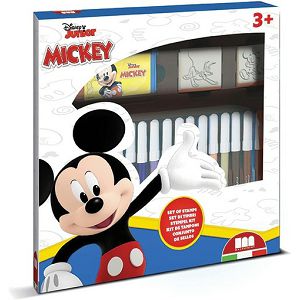 Crtaći set Mickey flomasteri 18/1 + 2 štambilja + mini bojanka 869455