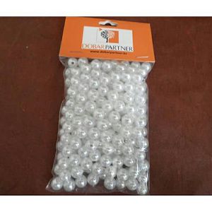 Dekorativne Perlice 10-1, bijela - 10mm, 100gr