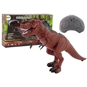 Dinosaur na daljinski crveni,zvučni,svijetli,kreće se T-Rex Lean Toys 970260