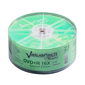 DVD+R 4.7GB Traxdata 16X Valuepack Spindle 25/1