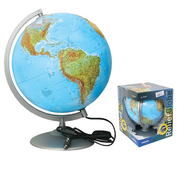 Globus 30cm Alto Frost reljefni (svjetlo) u poklon kutiji (kartog.-geop.) P6