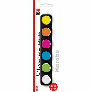 Hobby boja akrilna set Neon 6x3.5ml Marabu
