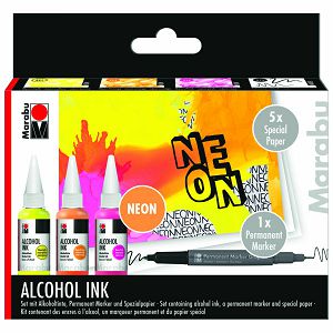 Hobby tinta alkoholna Neon,set 3/1,za fluid art tehnike Marabu 826954