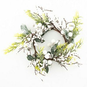 Hobby vjenčić čempres, lišće,bijele bobice,zasnježeni 300mm 026599