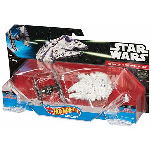 Hot Wheels Star Wars 2/1 The Force Awakens First Order TIE Fighter i Millennium Falcon Starship 