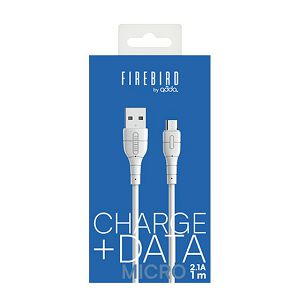Kabel FIREBIRD by ADDA USB-101-WH, Charge+Data, USB-A na Micro USB, 2.1A, 1m, bijeli