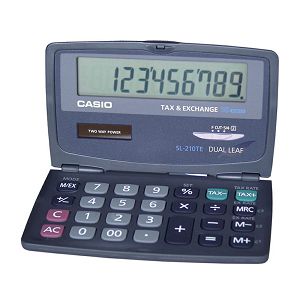 Kalkulator CASIO SL-210 TE-SA-GH-AY (Tax-Exchange) sklopivi, solarni, 10 mjesta 132011