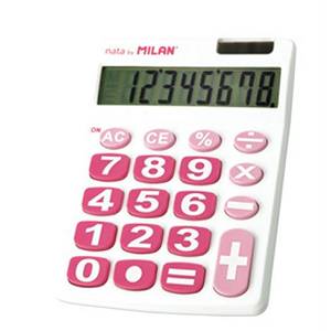 Kalkulator stolni Milan 151708WBL bijeli sa rozim tipkama