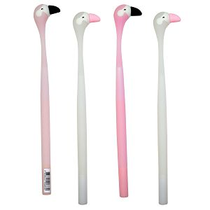 Kemijska olovka Flamingo gel,silikonska Z19017 906830 bijela/roza