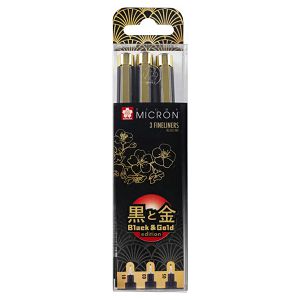 Kemijska olovka Sakura Pigma Micron Black&Gold Edition Fineliners 3/1 459376
