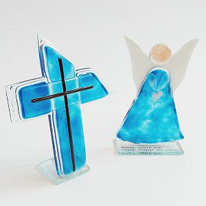 Križ i anđeo set, mali plavi