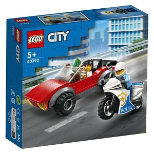 LEGO Kocke City Potjera automobila s policijskim motociklom 60392, 5+god.