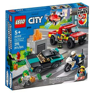 LEGO Kocke City Vatrogasna i policijska potjera 60319, 5+god.
