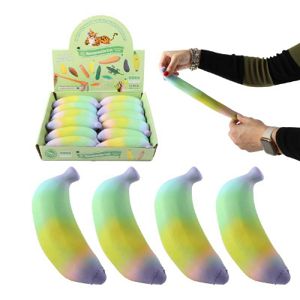 Loptica mekana 13cm za stiskanje,antistress Banana Rainbow 598616