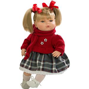 Lutka Berbesa Maria Llrona 42cm,u crvenoj haljini i jakni 43131