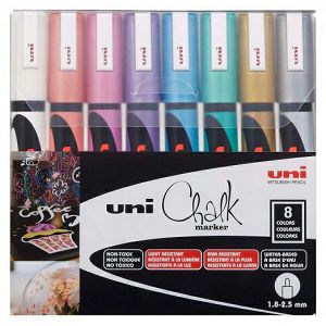 MARKER UNI Chalk PWE-5M 8/1 kreda za ploče, 8mm, metallic