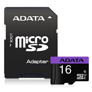 Memory card SD 16GB micro SDHC, Class 10, Adata, sa adapterom, 80 mb/s