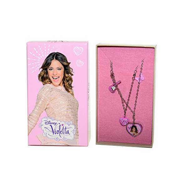 Ogrlica Violetta metalna s privjescima u kutiji
