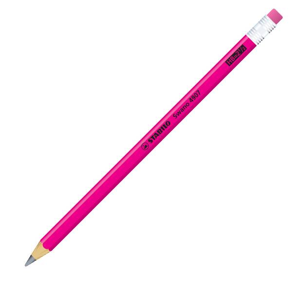 Olovka grafitna s gumicom Stabilo Neon 4907 HB roza