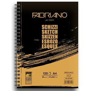Papir Fabiano Schizzi A4,90gr/120L spiralni long side 52129766 171508