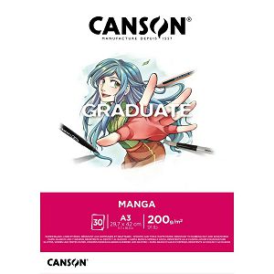 Papir slikarski za crtanje A3 200gr/30Lista Manga Canson Graduate
