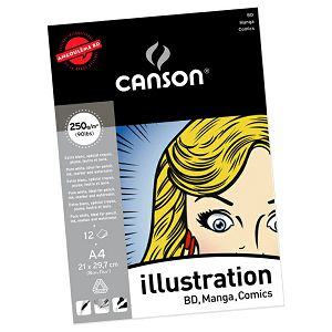 Papir slikarski za crtanje ilustracija A4 250gr 12L Canson