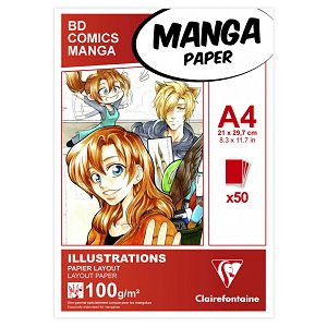 Papir slikarski za crtanje ilustracija A4 100gr/50Lista Manga Clairefontaine
