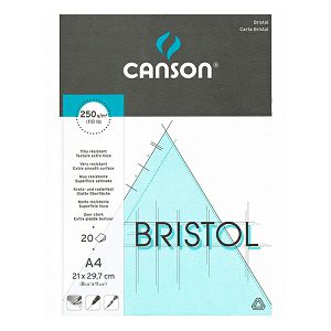 Papir slikarski za crtanje suha/morka tehnika A4 250gr/20Lista Canson Bristol